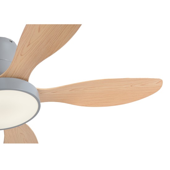 Denali Γκρι/Ξύλινος Ανεμιστήρας Οροφής 24W LED, 3CCT, Dimmable