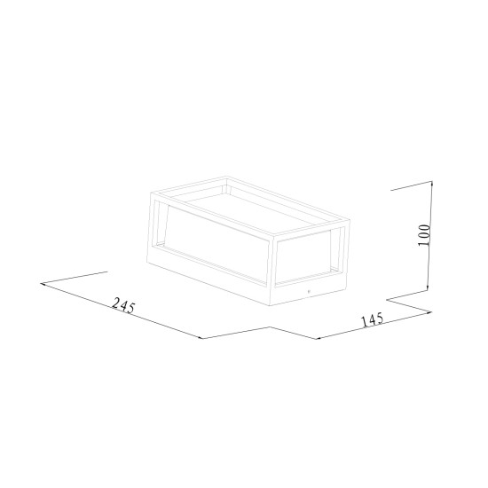 Isabella Μαύρο Επιτοίχιο Φωτιστικό LED 12W, 800Lm, 3000K, IP65, D: 100 x 145 x 245 mm