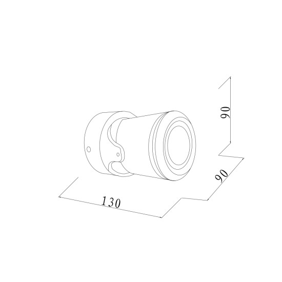 Crescent Λευκό Επιτοίχιο Φωτιστικό GU10, IP54, D: 90 x 90 x 130 mm