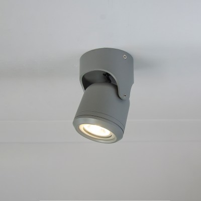 Crescent Γκρι Επιτοίχιο Φωτιστικό GU10, IP54, D: 90 x 90 x 130 mm Crescent Γκρι Επιτοίχιο Φωτιστικό GU10, IP54, D: 90 x 90 x 130 mm