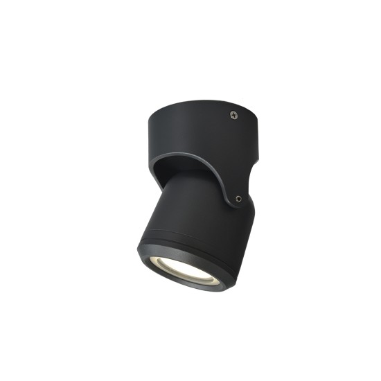 Crescent Ανθρακί Επιτοίχιο Φωτιστικό GU10, IP54, D: 90 x 90 x 130 mm