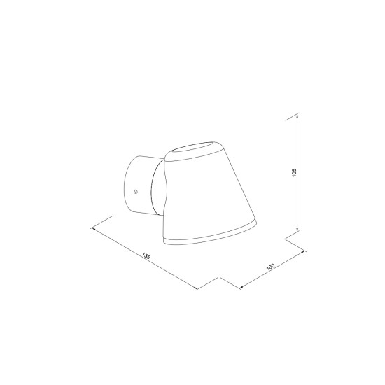Canyon Μαύρο Επιτοίχιο Φωτιστικό GU10, IP54, D: 100 x 105 x 135 mm