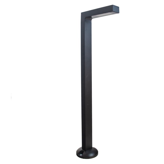 Pueblo Μαύρο Καρφωτό Φωτιστικό LED 6W, 600Lm, 3000K, IP65, D: 100 x 210 x 630 mm  50 x 175 x 820 mm