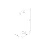 Pueblo Μαύρο Καρφωτό Φωτιστικό LED 6W, 600Lm, 3000K, IP65, D: 100 x 210 x 630 mm  50 x 175 x 820 mm