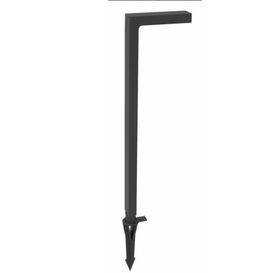 Pueblo Μαύρο Καρφωτό Φωτιστικό LED 6W, 600Lm, 3000K, IP65, D: 100 x 210 x 630 mm  50 x 175 x 820 mm