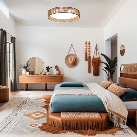 Πλαφονιέρα οροφής LED 45W 3CCT (by switch on base) από σχοινί και ακρυλικό D:53cm