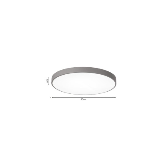 Πλαφονιέρα οροφής LED 24W 3CCT (by switch on base) μαύρο μέταλλο και ακρυλικό D:30cm (42035-D-Black)