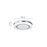  Πλαφονιέρα οροφής LED 72W 3CCT από λευκό και ασημί ακρυλικό D:50cm (42016-Α)