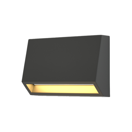 Blue Ανθρακί LED Επιτοίχιο Φωτιστικό, 1.5W, 3CCT, IP65, D:10x7x3,3cm