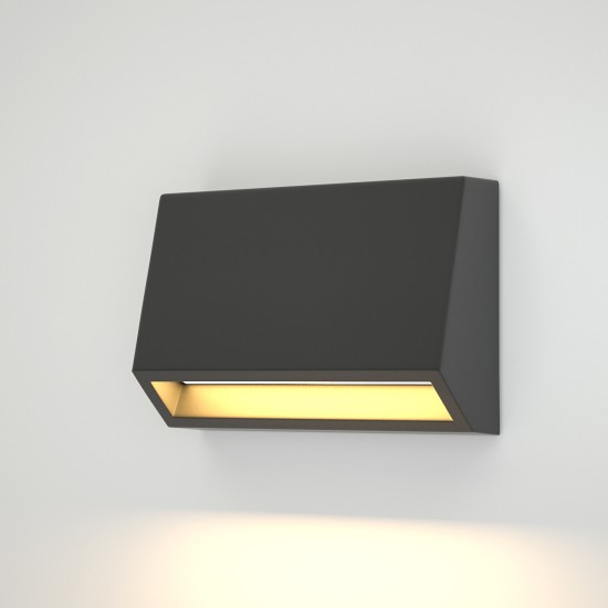 Blue Ανθρακί LED Επιτοίχιο Φωτιστικό, 1.5W, 3CCT, IP65, D:10x7x3,3cm