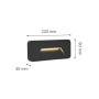 Kentucky Ανθρακί LED Επιτοίχιο Φωτιστικό, 3W, 3CCT, IP65, D:22x8x3cm