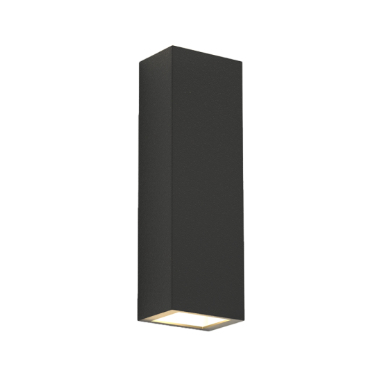 Lanier Ανθρακί LED Επιτοίχιο Φωτιστικό (Up & Down), 5W, 3000Κ, IP65, D:12cmx4,1cmx4,1cm