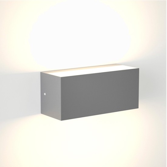 Martin Γκρι Επιτοίχιο Φωτιστικό (Up & Down), 12W, 3CCT, IP65, D:22cmx10cmx9cm