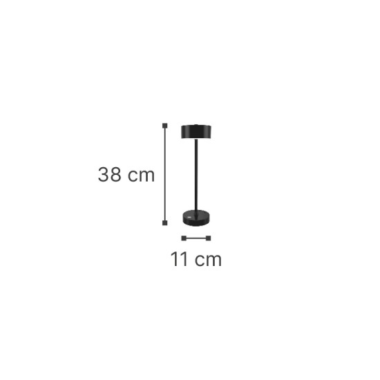  Crater Rechargeable LED 2W 3CCT Touch Table Lamp White D:38cmx11cm (80100120)