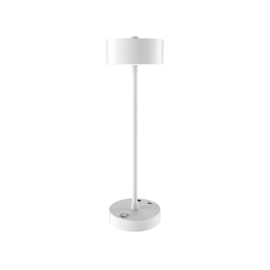  Crater Rechargeable LED 2W 3CCT Touch Table Lamp White D:38cmx11cm (80100120)