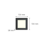 George Ανθρακί LED Επιτοίχιο Φωτιστικό, 3.5W, 3CCT, IP65, D:12,3x12,3x2,8cm