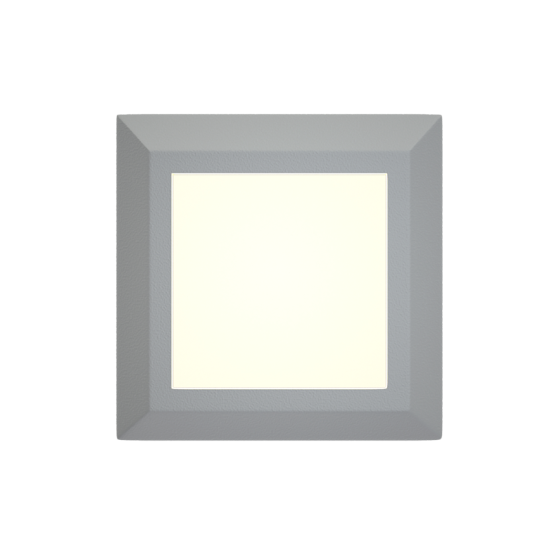George Γκρι LED Επιτοίχιο Φωτιστικό, 3.5W, 3CCT, IP65, D:12,3x12,3x2,8cm