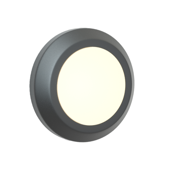 Jocasse Ανθρακί LED Επιτοίχιο Φωτιστικό, 3W, 3CCT, IP65, D:15x2,7cm