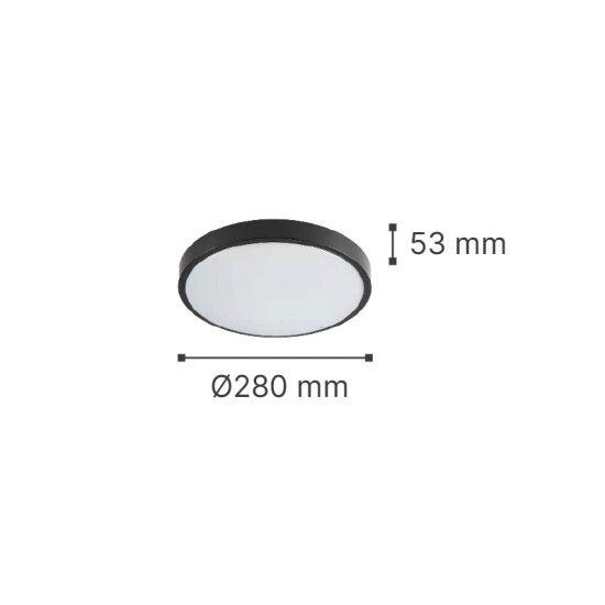 Torch Φωτιστικό Οροφής Εξωτερικού Ανθρακί LED 18W 3CCT  D:28x5,3cm, IP65