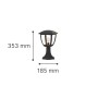 Avalanche Kολωνάκι Μαύρο και λαμπτήρα  Ε27 D:35,3x18,5cm, IP44