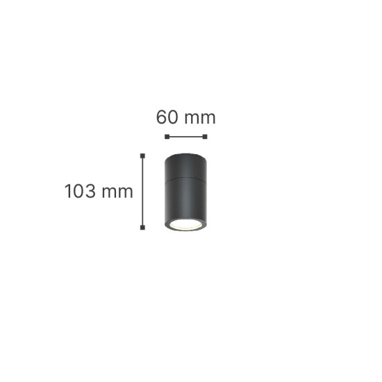 DOWN LIGHT GU10 IP44 ΑΝΘΡΑΚΙ  ABS+PC lChelan 