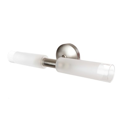  Επιτοίχιο φωτιστικό από νίκελ ματ μέταλλο και αμμοβολή γυαλί 2XG9 D:31,5cm (1039-Νίκελ Ματ)