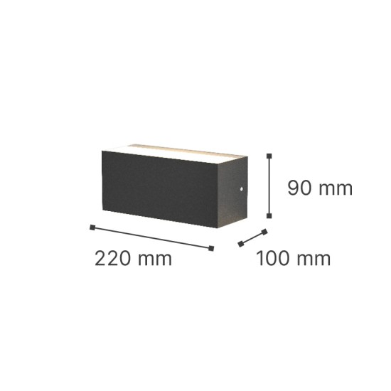 Martin Λευκό Επιτοίχιο Φωτιστικό (Up & Down), 12W, 3CCT, IP65, D:22cmx10cmx9cm