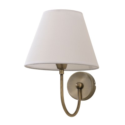  Επιτοίχιο φωτιστικό από μέταλλο σε οξυντέ απόχρωση και υφασμάτινο καπέλο 