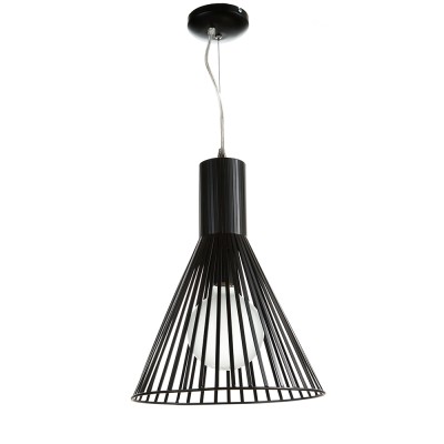 Κρεμαστό φωτιστικό από μαύρο μέταλλο 1XE27 D:30cm (4347-Α-BL)