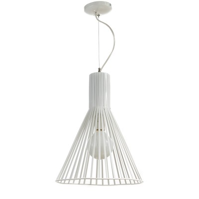  Κρεμαστό φωτιστικό από λευκό μέταλλο 1XE27 D:30cm (4347-Α-WH)