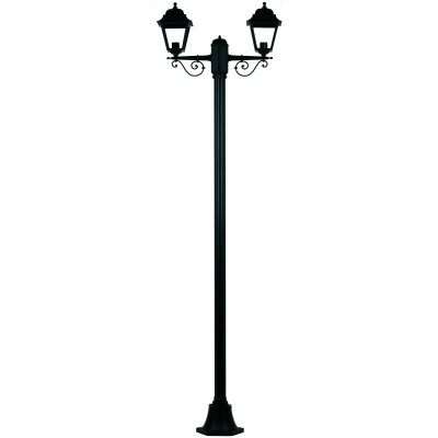 ΚΟΛΟΝΑ  324 200CM +ΚΕΦΑΛΗ ΑΛΟΥΜΙΝΙΟΥ ΔΙΦΩΤΗ  3126 - 22 ΜΑΥΡΟ