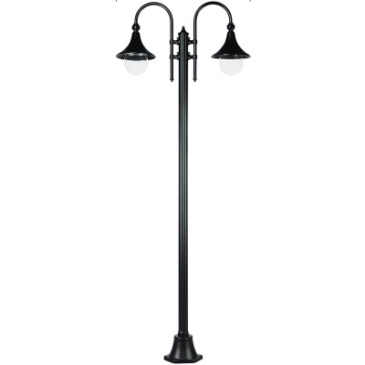 ΚΟΛΟΝΑ 324 200CM +ΚΕΦΑΛΗ  ΑΛΟΥΜΙΝΙΟΥ ΔΙΦΩΤΗ  3256- 12 ΜΑΥΡΟ