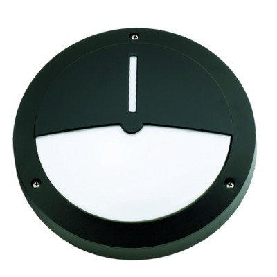 ΦΩΤΙΣΤΙΚΟ ΤΟΙΧΟΥ ΣΤΡΟΓΓΥΛΟ ΑΛΟΥΜΙΝΙΟΥ  305 ΜΑΥΡΟ IP44 E27 27CM