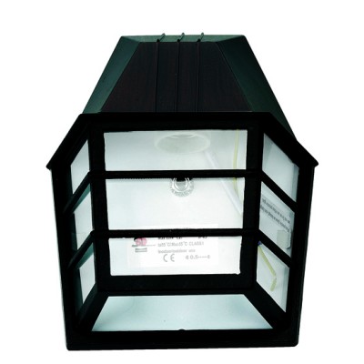 ΦΑΝΑΡΙ ΑΛΟΥΜΙΝΙΟΥ ΜΑΥΡΟ  ΕΠΙΤΟΙΧΟ 3262, 24CM X 19,8CM, CE,IP44,E27