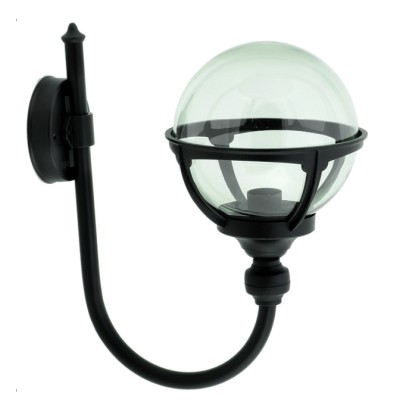 ΑΠΛΙΚΑ ΑΛΟΥΜ 50CM X 39CM  8182- 225 ΜΑΥΡΟ ΜΕ ΜΠΑΛΑ Φ25, CE,IP44,E27