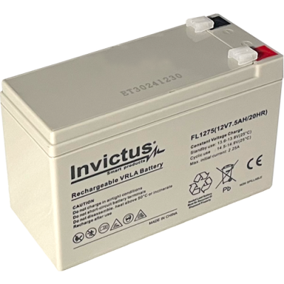 INVICTUS FL12-7,5 ΜΠΑΤΑΡΙΑ ΜΟΛΥΒΔΟΥ 7,5AH 12V INVICTUS INVICTUS FL12-7,5 ΜΠΑΤΑΡΙΑ ΜΟΛΥΒΔΟΥ 7,5AH 12V INVICTUS