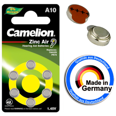 A10-BP6 ΜΠΑΤΑΡΙΑ CAMELION ΑΚΟΥΣΤΙΚΩΝ ΒΑΡΗΚΟΙΑΣ CAMELION A10-BP6 ΜΠΑΤΑΡΙΑ CAMELION ΑΚΟΥΣΤΙΚΩΝ ΒΑΡΗΚΟΙΑΣ CAMELION