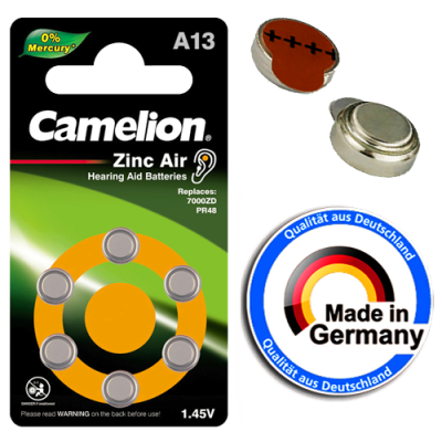 A13-BP6 ΜΠΑΤΑΡΙΑ CAMELION ΑΚΟΥΣΤΙΚΩΝ ΒΑΡΗΚΟΙΑΣ  CAMELION A13-BP6 ΜΠΑΤΑΡΙΑ CAMELION ΑΚΟΥΣΤΙΚΩΝ ΒΑΡΗΚΟΙΑΣ  CAMELION