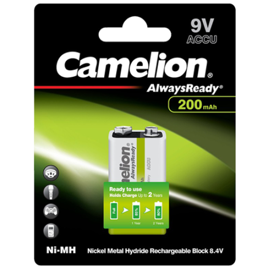 NH9V200AR-BP1 ΜΠΑΤΑΡΙΑ CAMELION ALWAYS READY 9V CAMELION