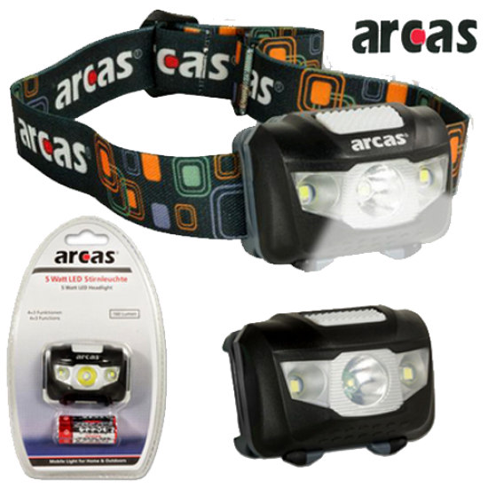 ARC-5W-HEADLIGHT ΦΑΚΟΣ ΚΕΦΑΛΗΣ ARCAS LED 160Lm 5W ΜΕ 7 MODES  ARCAS