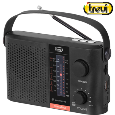 TREVI RA 7F25 BT MINI ΗΛΙΑΚΟ ΡΑΔΙΟΦΩΝΑΚΙ ΜΑΥΡΟ REVI