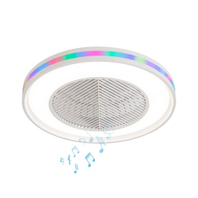 ΑΝΕΜ/ΡΑΣ  ΜΠΛΑΦΟΝΙΕΡΑ &ΤΗΛ. LED CCT,RGB,DIM.& BLUETOOTH ΗΧΕΙΟ