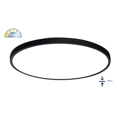 ΦΩΤΙΣΤΙΚΟ LED ULTRATHIN 32W ΣΤΡΟΓΓΥΛΟ 3CCT ΜΑΥΡΟ Ø400X24mm 3840LM