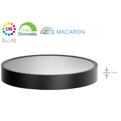 ΦΩΤΙΣΤΙΚΟ LED 24W ΣΤΡΟΓΓΥΛΟ 3CCT 2300LM DIMMABLE  Φ30X4,5cm  ΜΑΥΡΟ