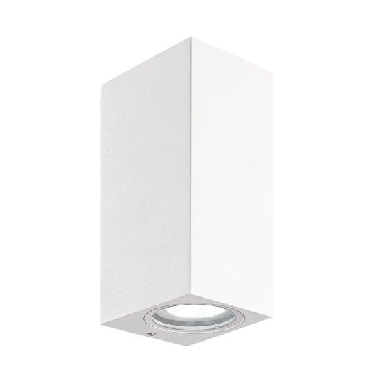 ΤΕΤΡΑΓΩΝΗ ΑΠΛΙΚΑ UP DOWN GU10 ΛΕΥΚΟ Max2x35w,100-240V,IP65160x68x78mm,ΑΛΟΥΜΙΝΙΟΥκΓΥΑΛΙ