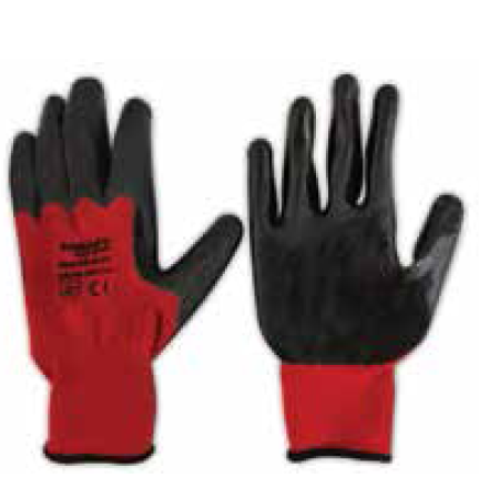 ΓΑΝΤΙΑ ΚΟΚΚΙΝΑ No 10 ΠΟΛΥΕΣΤΕΡΙΚΑ ΜΕ ΕΠΙΚΑΛΥΨΗ ΝΙΤΡΙΛΙΟΥ (ΠΑΛΑΜΗ+ΔΑΧΤΥΛΑ)