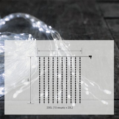 200LED ΙΡ44 ΚΟΥΡΤΙΝΑ ΣΥΡΜΑ COOL  2mX2m+3ΜΕΤΡΑ ΚΑΛΩΔΙΟ ΠΑΡΟΧΗΣ 24V  200LED ΙΡ44 ΚΟΥΡΤΙΝΑ ΣΥΡΜΑ COOL  2mX2m+3ΜΕΤΡΑ ΚΑΛΩΔΙΟ ΠΑΡΟΧΗΣ 24V