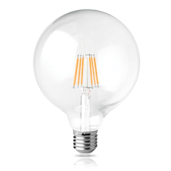 LED FILAMENT ΓΛΟΜΠΟΣ E27 ΔΙΑΦΑΝΟ 12W 2800k 1200L ΛΑΜΠΑ Φ125