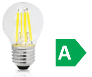 ΛΑΜΠΑ LED FILAMENT ΜΠΑΛΑΚΙ E27 2,2W 3000k 470L CLASS.A ΔΙΑΦΑΝΟ