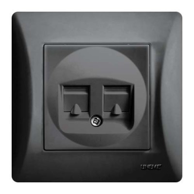 ΠΡΙΖΑ ΔΙΠΛΗ DATA RJ45 ΜΑΥΡΟ serie H ΠΡΙΖΑ ΔΙΠΛΗ DATA RJ45 ΜΑΥΡΟ serie H